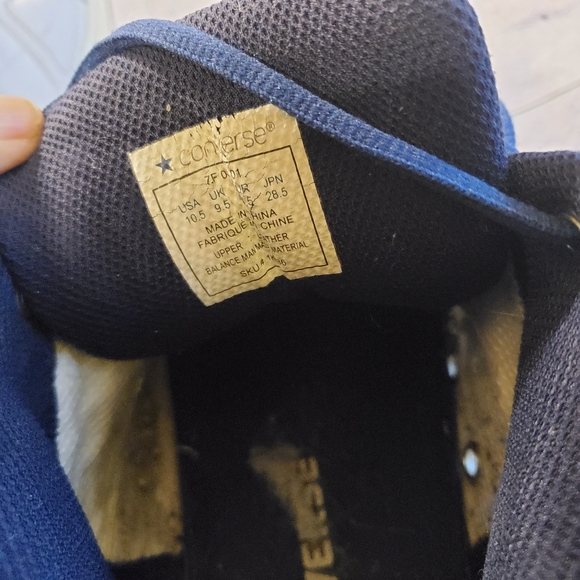 CONVERSE CHUCK TAYLOR ALL STAR  MEN'S UPPER LEATHER BLUE/WHITE SIZE 10.5 - Picture 13 of 14